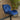 Quatropi Set of 2 Modern Kitchen Bar Stools With Back Adjustable Blue Velvet 