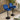 Quatropi Set of 2 Modern Kitchen Bar Stools With Back Adjustable Blue Velvet 