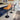 Quatropi Set of 2 Modern Kitchen Bar Stools With Back Adjustable Orange Velvet 