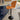 Quatropi Set of 2 Modern Kitchen Bar Stools With Back Adjustable Orange Velvet 