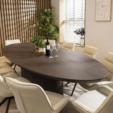 Quatropi Set of 2 Modern Leather Dining Chairs Cream Swivel Kitchen Chairs