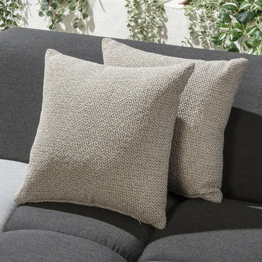 Quatropi Set of 4 Mia Woven Latte Cream Outdoor Cushions 40cm
