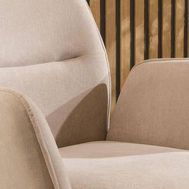 Quatropi Set of 4 Modern Dining Chairs with Arms Carver Swivel Base Mink Velvet
