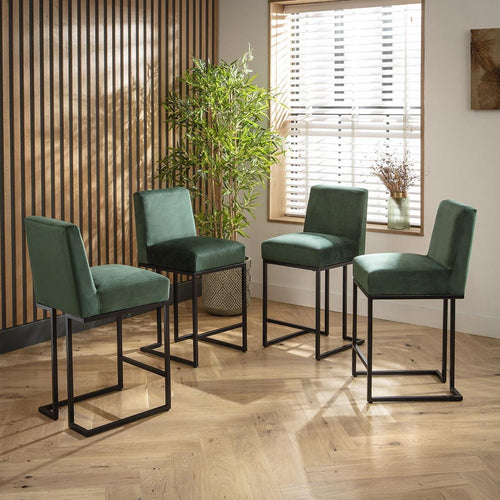 4 Casa Counter Height Bar Stools Green