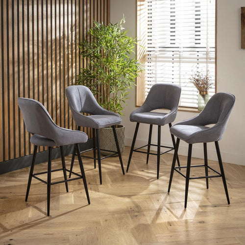 4 Remi Counter Height Bar Stools Grey