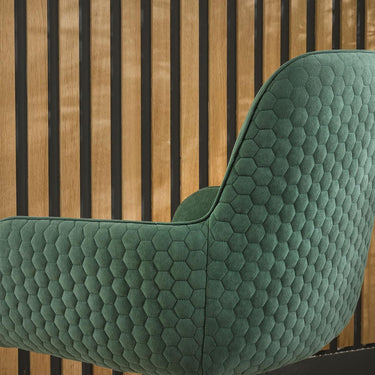 Quatropi Set of 4 Modern Swivel Carver Dining Chairs with Arms Green Velvet