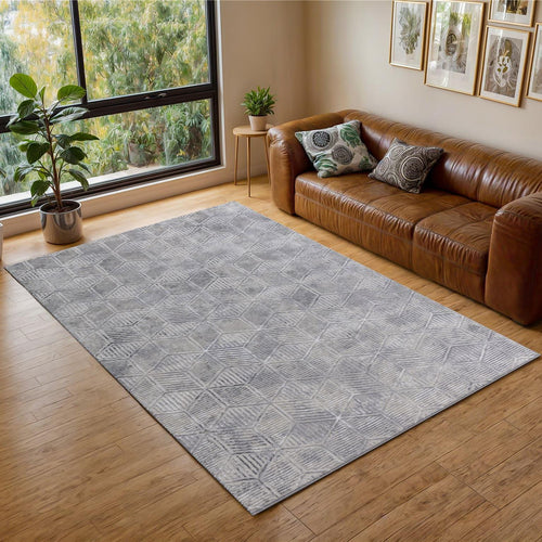 Seurat Large Rug Grey / Whte / Silver / Beige 200 X 290cm