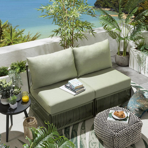 Cole Modular Outdoor Garden Sofa Set Green 140cm S2B