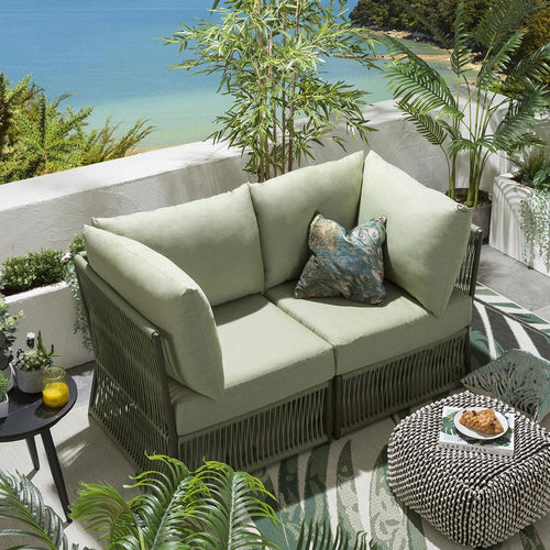 Cole Modular Outdoor Garden Sofa Set Green 148cm S2