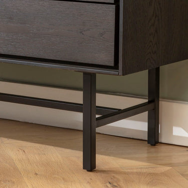 Quatropi Small Wooden TV Stand Cabinet Freestanding Wall Media Unit Dark 125cm