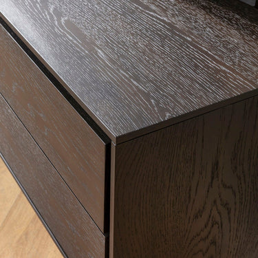 Quatropi Small Wooden TV Stand Cabinet Freestanding Wall Media Unit Dark 125cm