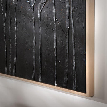Quatropi Square Modern Abstract Framed Wall Artwork Black 150x150cm