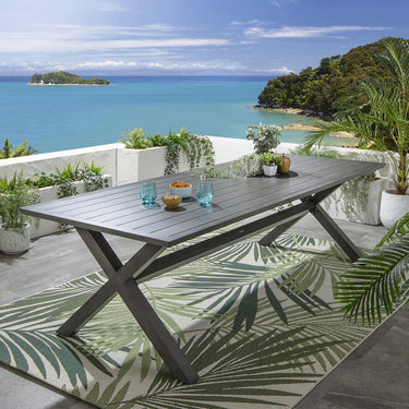 Quatropi Star 10 Seater Outdoor Garden Dining Table Grey Wood Effect 260cm