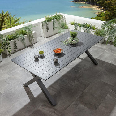 Quatropi Star 8 Seater Outdoor Garden Dining Table Grey 220cm