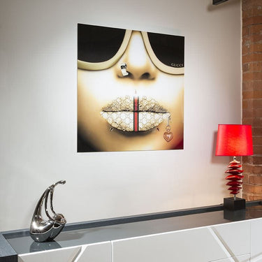 Quatropi Stunning Large 1m x 1m  Art On Acrylic .Gucci Gold Face Gn4771