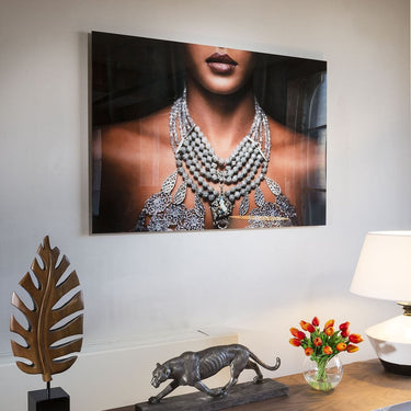 Quatropi Stunning Large photographic Art On Acrylic. Lady With Necklace 7204