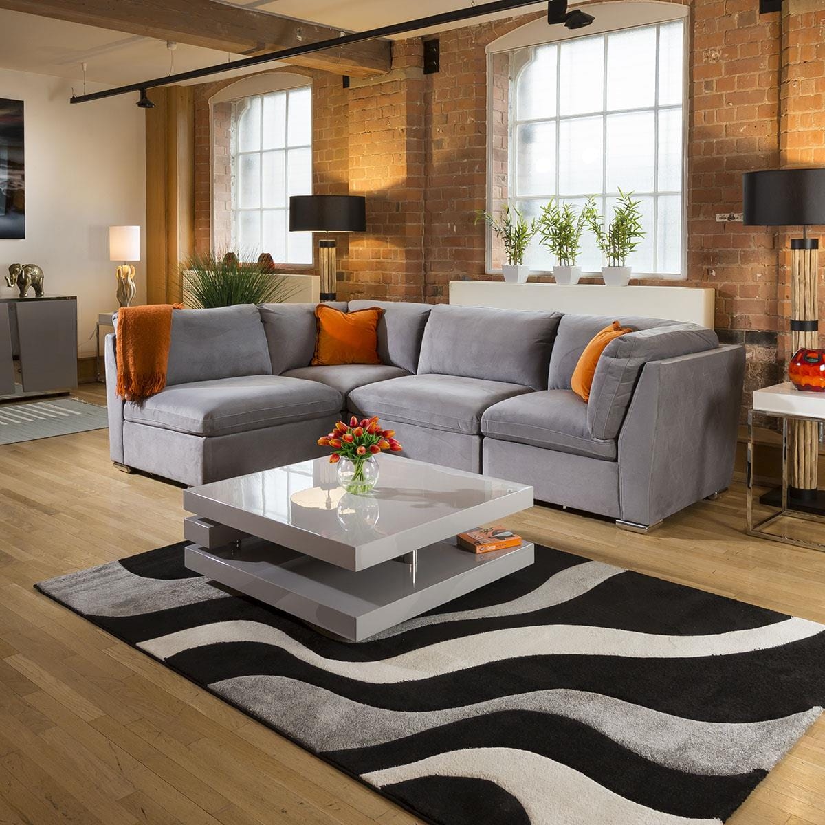 Quatropi Stunning Modular Sofa Mikey Range Corner Section Medium Grey