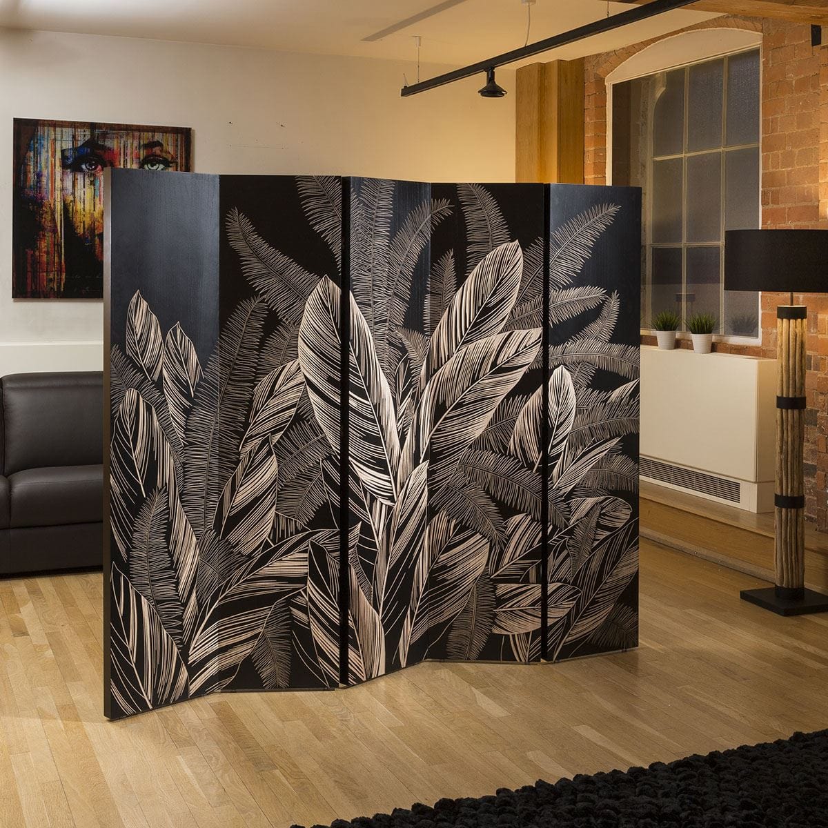 Quatropi Stunning Screen / Room Divider Hand Carved Palm Leaves 2mt x 1.7 mt