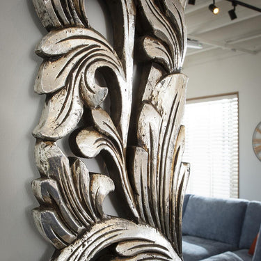Quatropi Stunning Silver Renaissance Hand Carved Mirror 150 x 100 cm