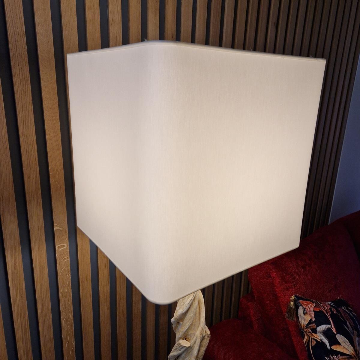 Quatropi Stunning Unique Modern Driftwood floor lamp / light white shade Zanaga