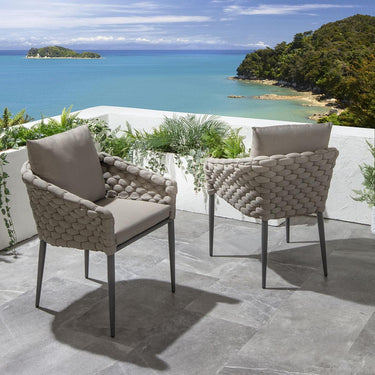 Quatropi Sundowner & Atlas 6 Seater Extendable Outdoor Garden Dining Set Coffee & Grey