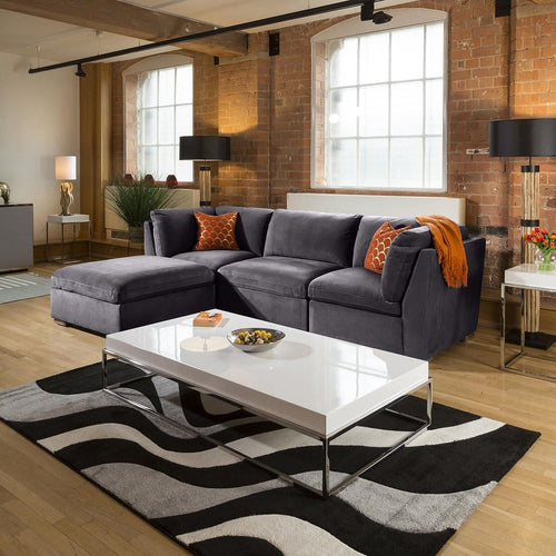 Super Comfy Mikey Corner Sofa Dark Grey 4 Seater Open End 2L