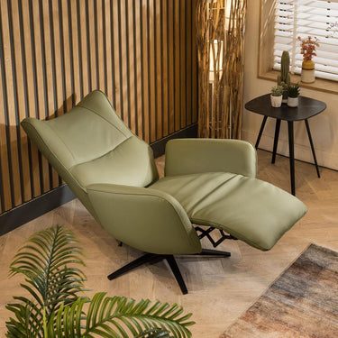 Quatropi Svago Leather Recliner Armchair Green