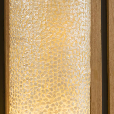 Quatropi Tall Elegant Cylindrical Ivory Shell Patterned Floor Lamp 1500mm High