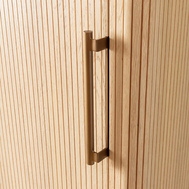 Quatropi Tall Modern High Cabinet Tallboy Larder Grooved Oak 200cm 