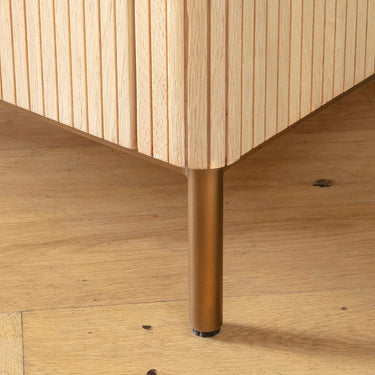 Quatropi Tall Modern High Cabinet Tallboy Larder Grooved Oak 200cm 