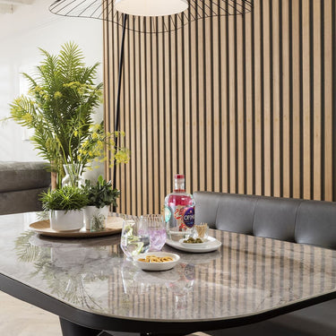 Quatropi Taylor Ceramic Extending Corner Bench Dining Set Grey LR2