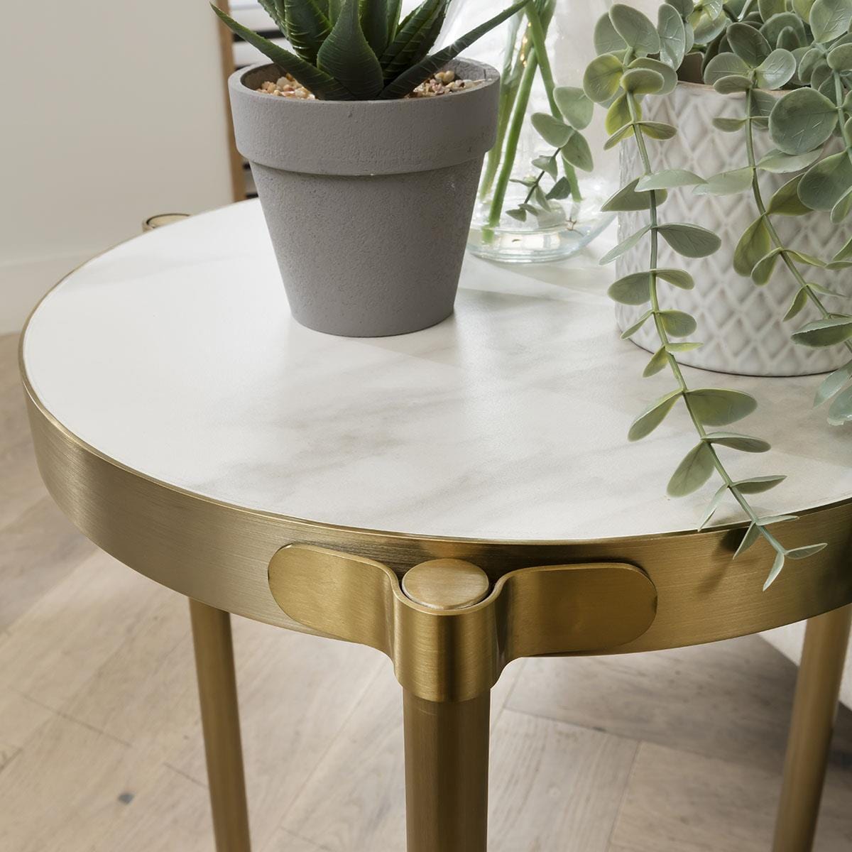 Quatropi Tesoro Ceramic Side Table White 45cm