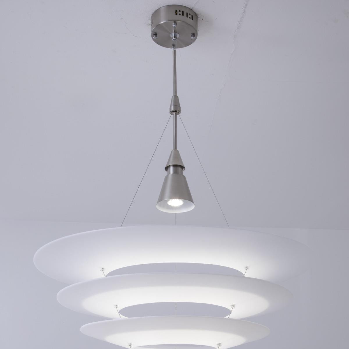 Quatropi Ultra-Modern White Tiered Ring Chandelier Ceiling Light Pendant 68cm