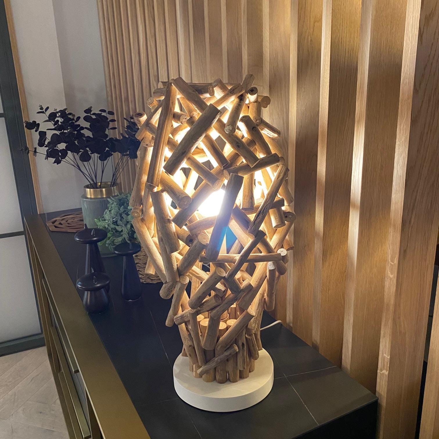 Quatropi Unique Designer  Driftwood Table Lamp/Light 60cm high Muan large