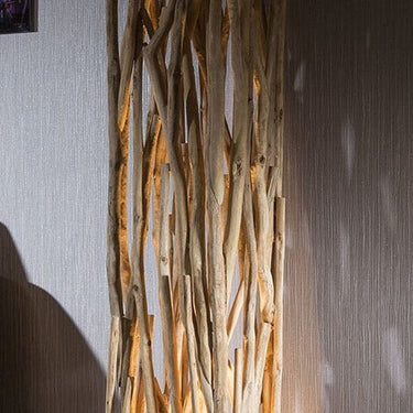 Quatropi Unique Designer uplit natural driftwood halogen Floor Lamp/Light 1.75m