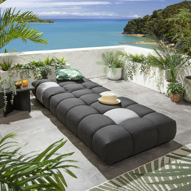Quatropi Unique Garden Cushioned Sun Lounger Dark Grey Sunbrella Outdoor Fabric