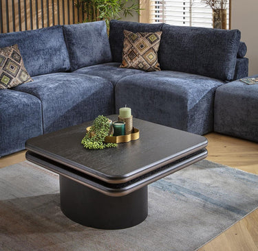 Quatropi Unique Large Swivel Top Black Oak Coffee Table 120x80cm