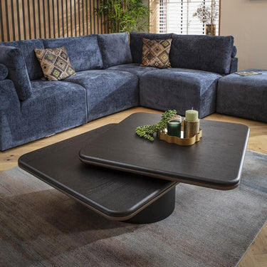 Quatropi Unique Large Swivel Top Black Oak Coffee Table 120x80cm