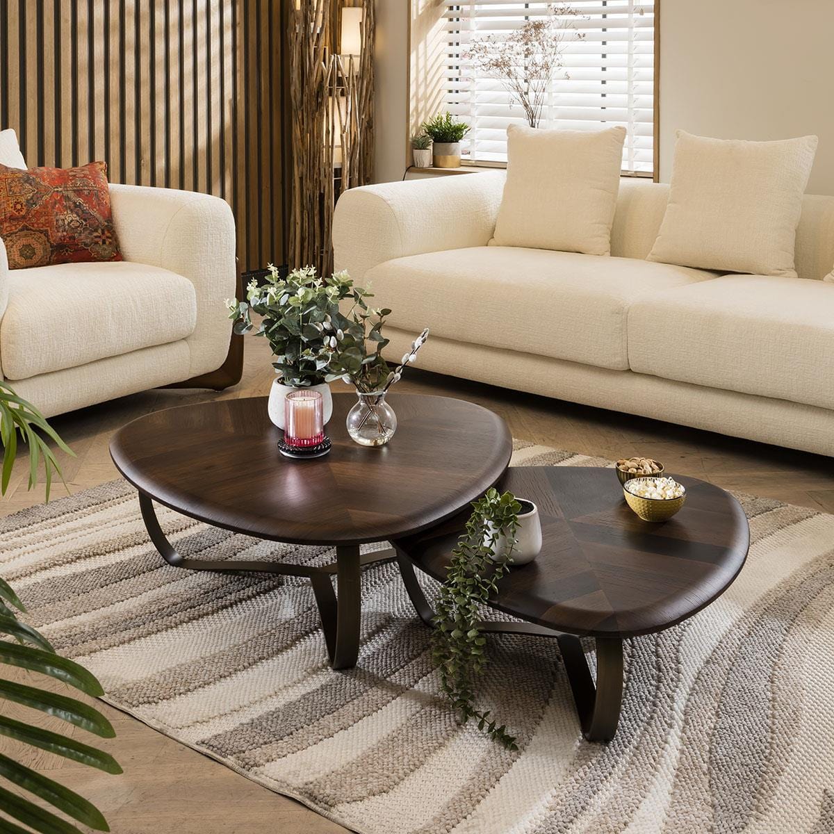 Coffee Table Set Design Unique Nest of Coffee Tables Nesting Set of 2 Brass Metal Warm Oak ...