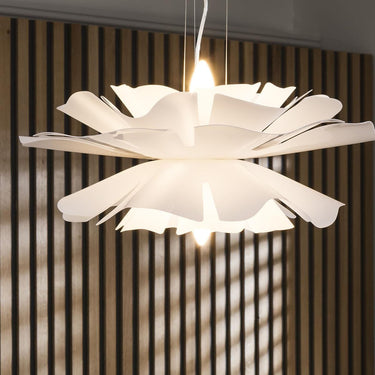 Quatropi Unique Pendant Ceiling Light White Modern Lotus Flower Plastic 50cm