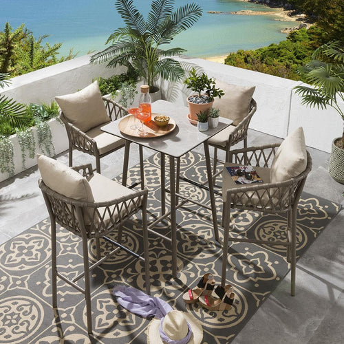 Verity 4 Seater Garden Bar Set - Beige