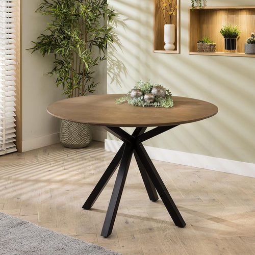 Virgo 4 Seater Solid Wooden Round Dining Table 120cm