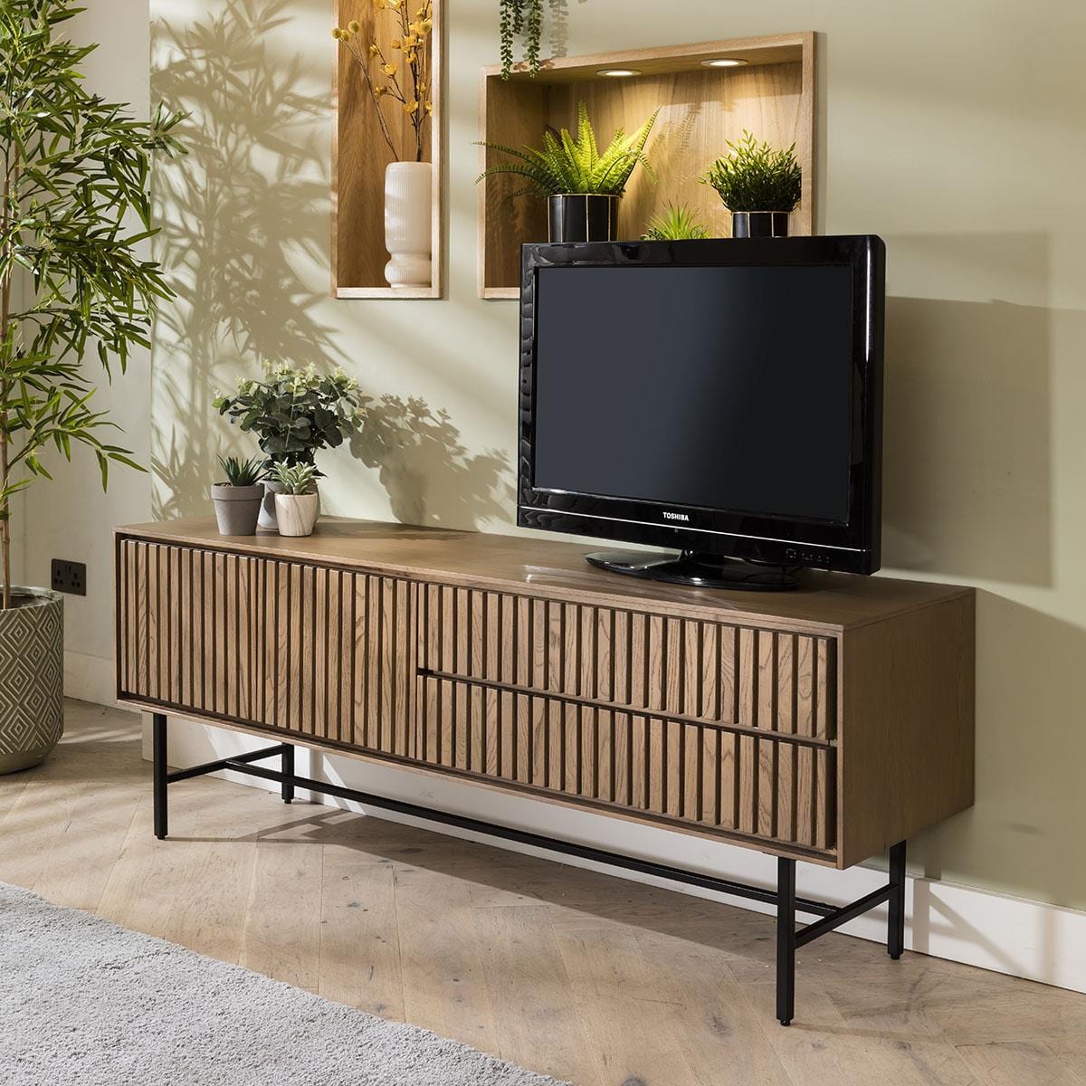 Quatropi Virgo Solid Wooden TV Stand Cabinet 165cm