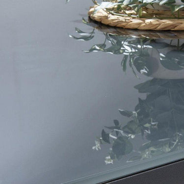Quatropi Whitehaven Outdoor Side End Table in Grey Alum with Ceramic Top Garden Luxury