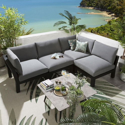 Zara Modular Garden Corner Sofa Set Grey 268x175cm L5B