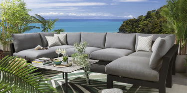 Quatropi Zara Modular Garden U-Shape Corner Sofa Set Grey 350x175cm U7