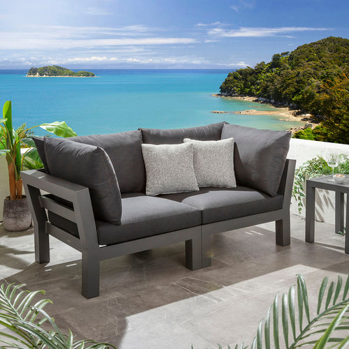 Zara Modular Outdoor Garden Sofa Set Mono Grey 186cm S2