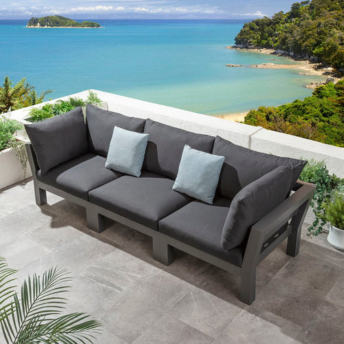 Zara Modular Outdoor Garden Sofa Set Mono Grey 268cm S3