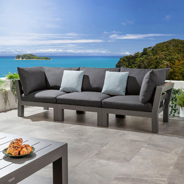 Quatropi Zara Modular Outdoor Garden Sofa Set Mono Grey 268cm S3