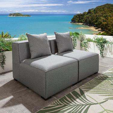 Quatropi Zeus Modular Outdoor Garden Sofa Set Grey 140cm S2B